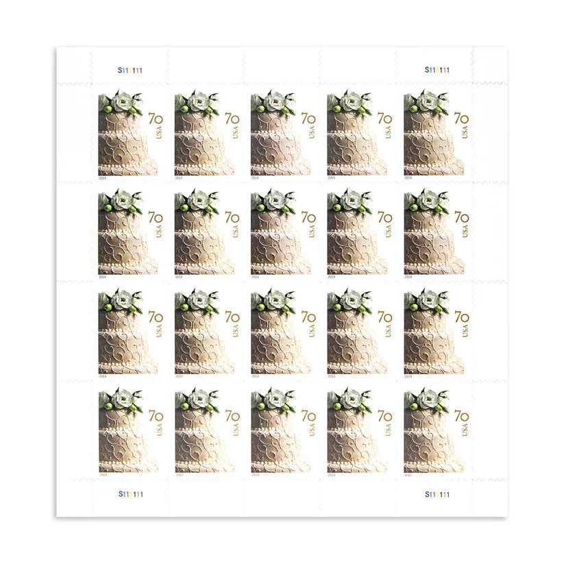 2014 Wedding Cake Stamp – 70¢  Celebration Postage Sheet