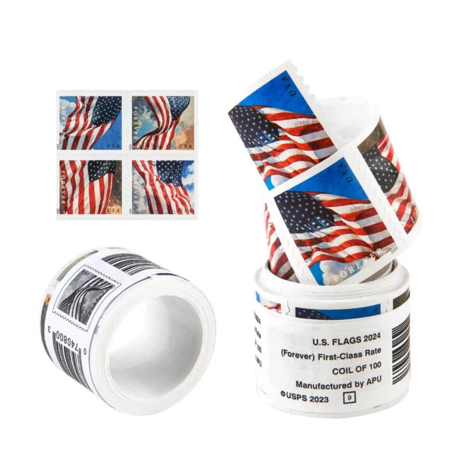 Highly Recommended: $989.99 for 100 Rolls(10000pcs) –  Flag Forever Stamps